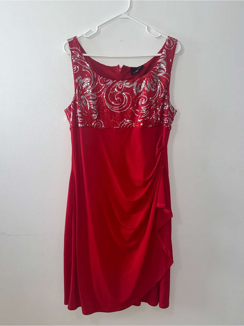 Vintage Formal Red Dress Set with Matching Shrug